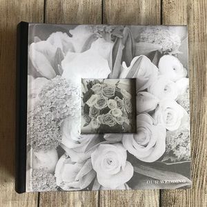Black and white wedding photo album